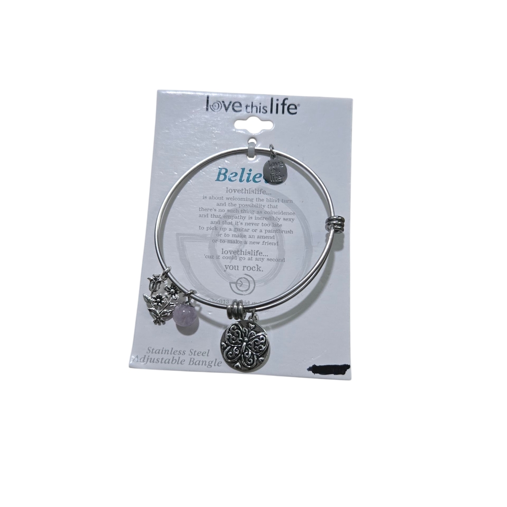 Silver Adjustable Bangle - image 1